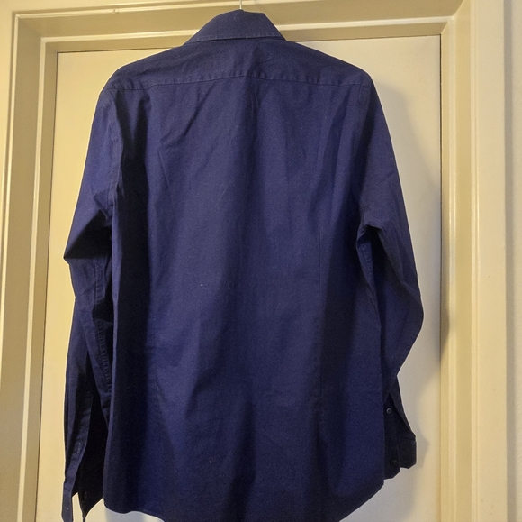 Express Blue Casual Button Down‎ Shirt Fitted Large - Picture 6 of 9